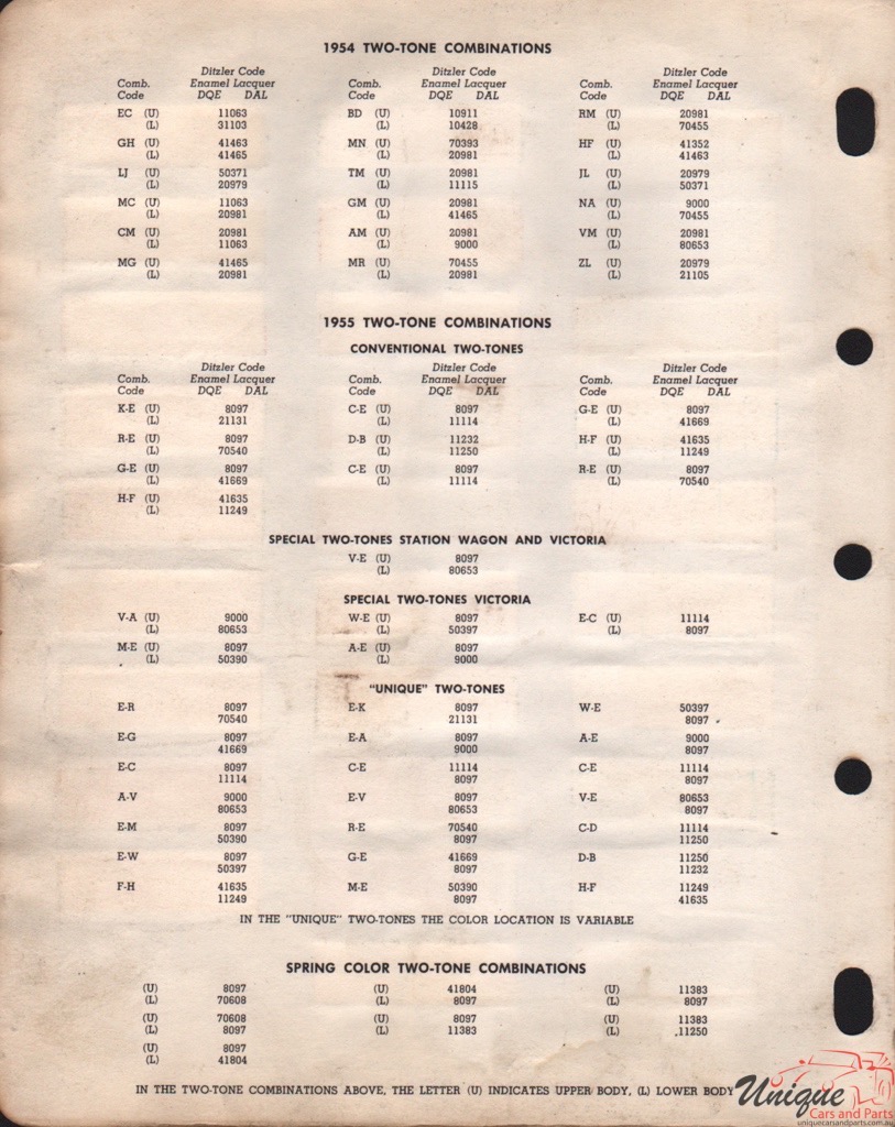 1954 Ford Paint Charts PPG 6